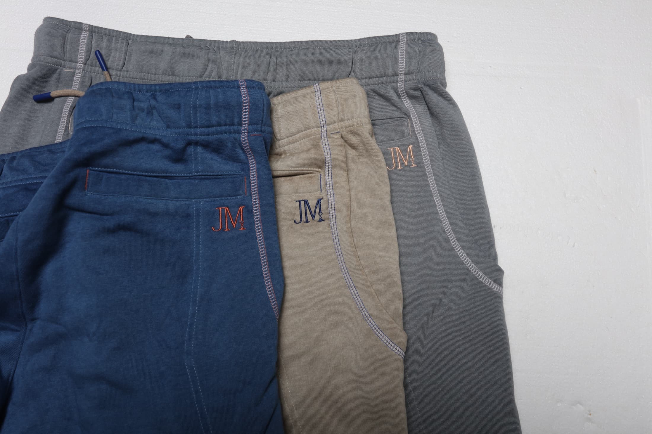 Jaxson Maximus monogrammed athleisure joggers in four colorways